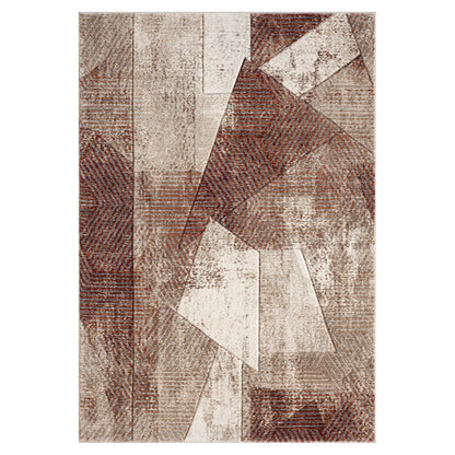 Alexia 05 Abstract Area Rug – Rust, Beige & Cream
