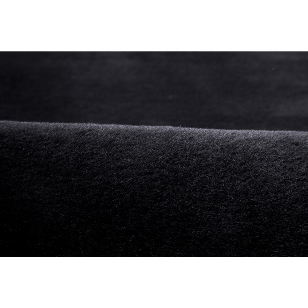 FAUX RABBIT FUR BLACK  RB02 5' X 7'