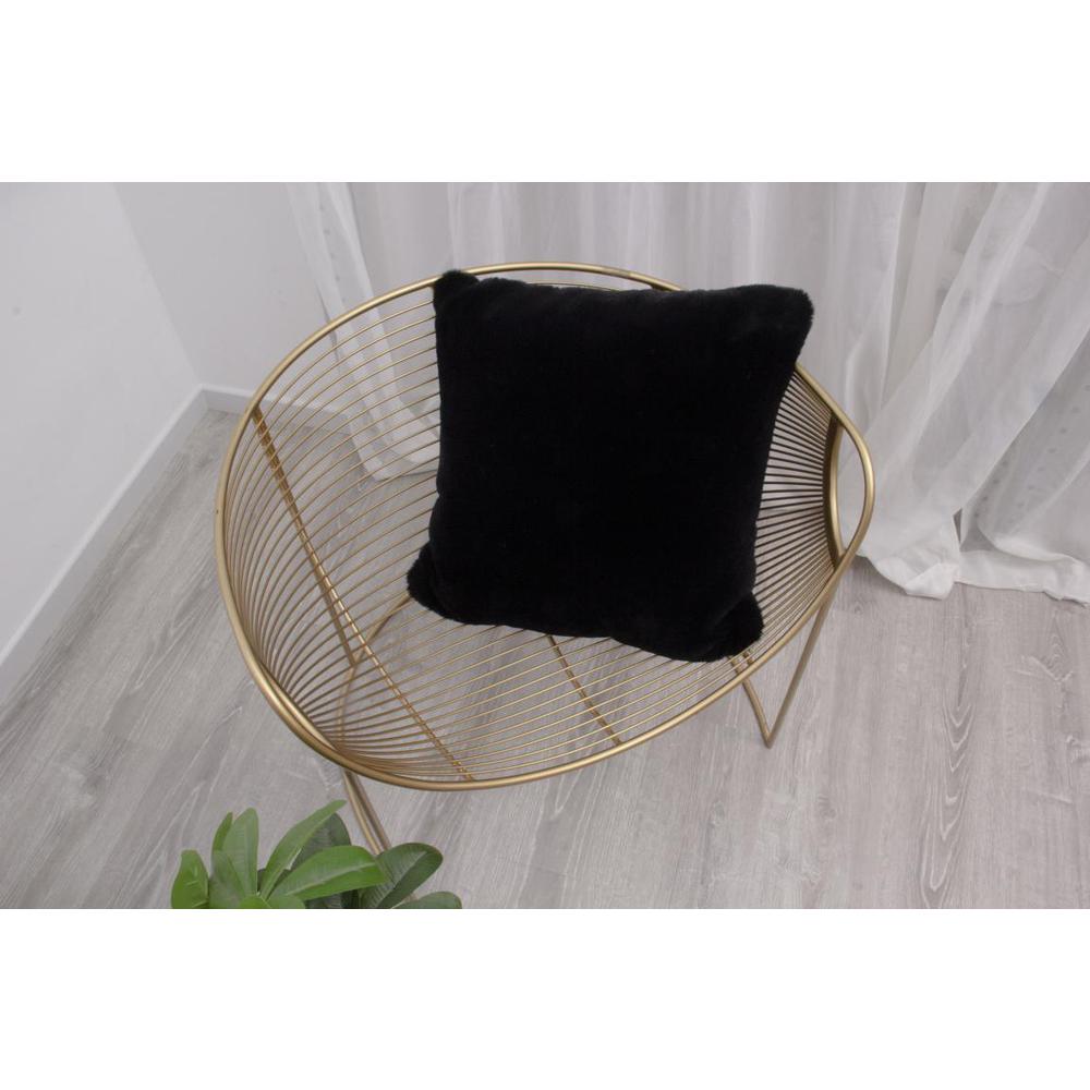 FAUX RABBIT FUR BLACK  RB02 5' X 7'