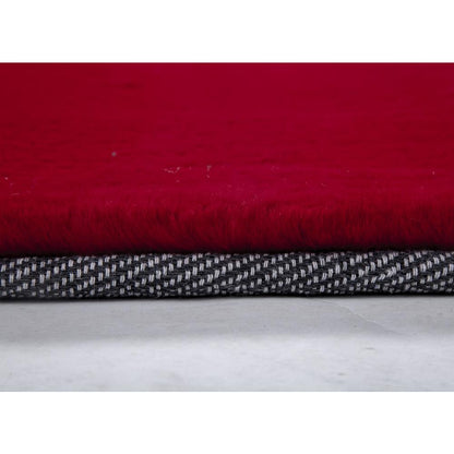 FAUX RABBIT FUR RED RB03  7'6" X 9'6"