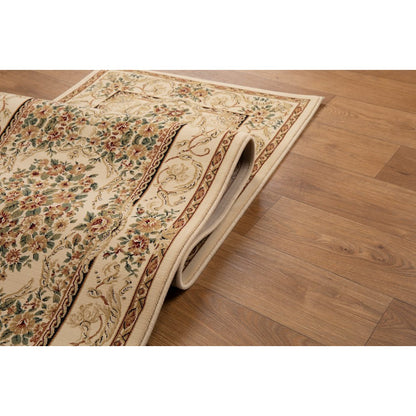 Aubusson 01 Traditional Medallion Runner Rug – Beige