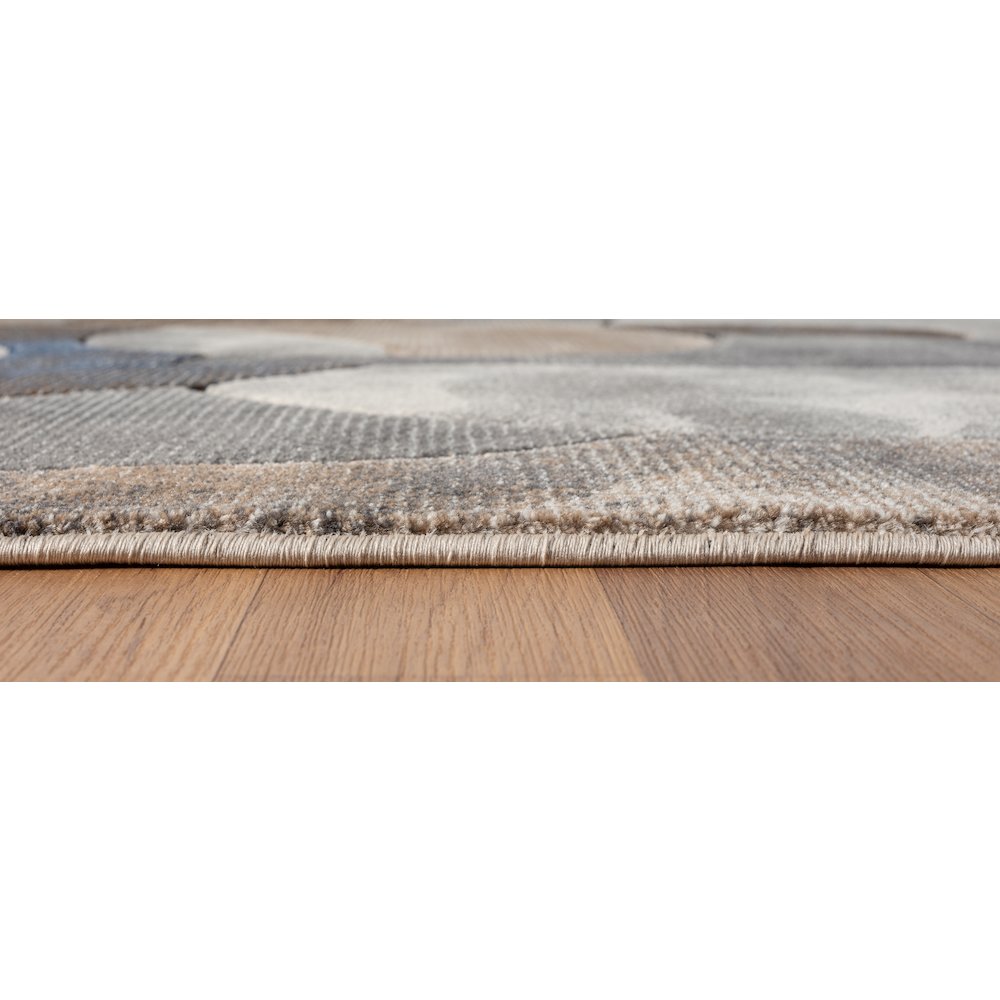 Alexia 02 Circular Abstract Area Rug – Beige, Navy & Gray