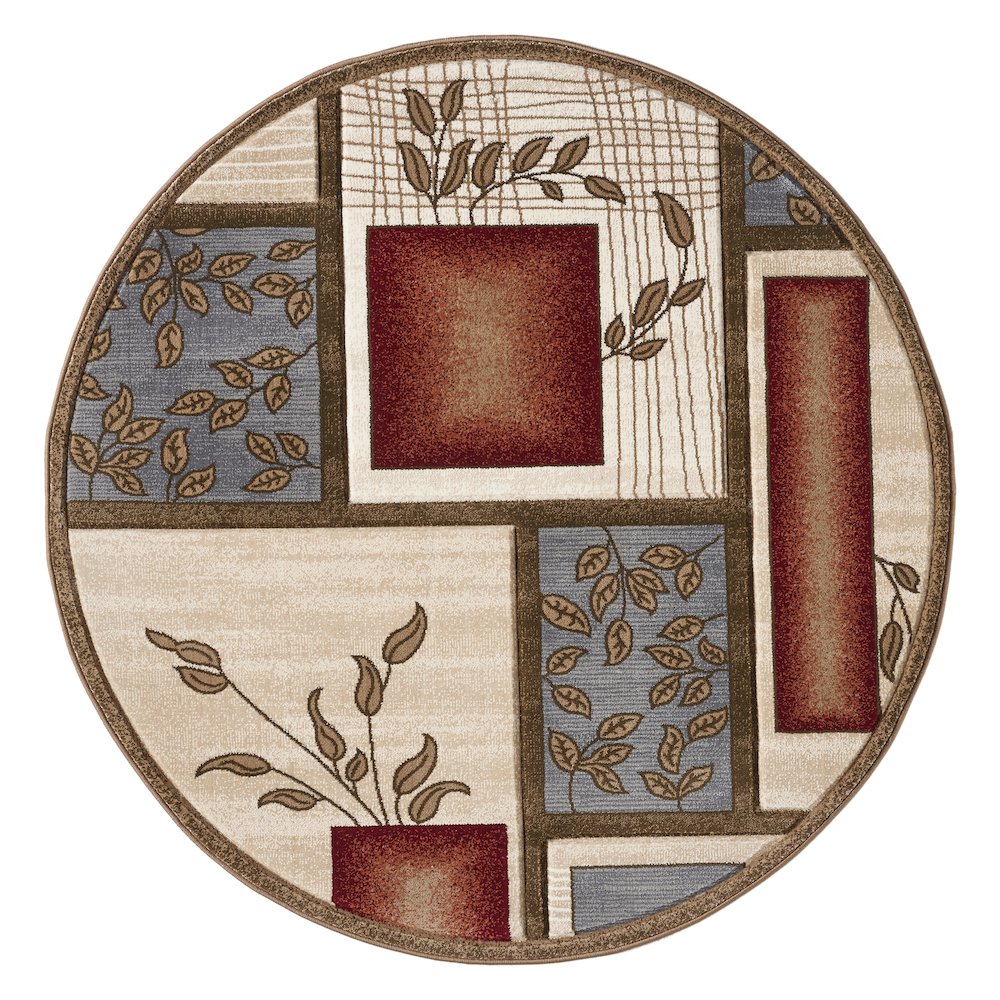 Alexia 10 Traditional Patchwork Area Rug – Red, Blue & Beige