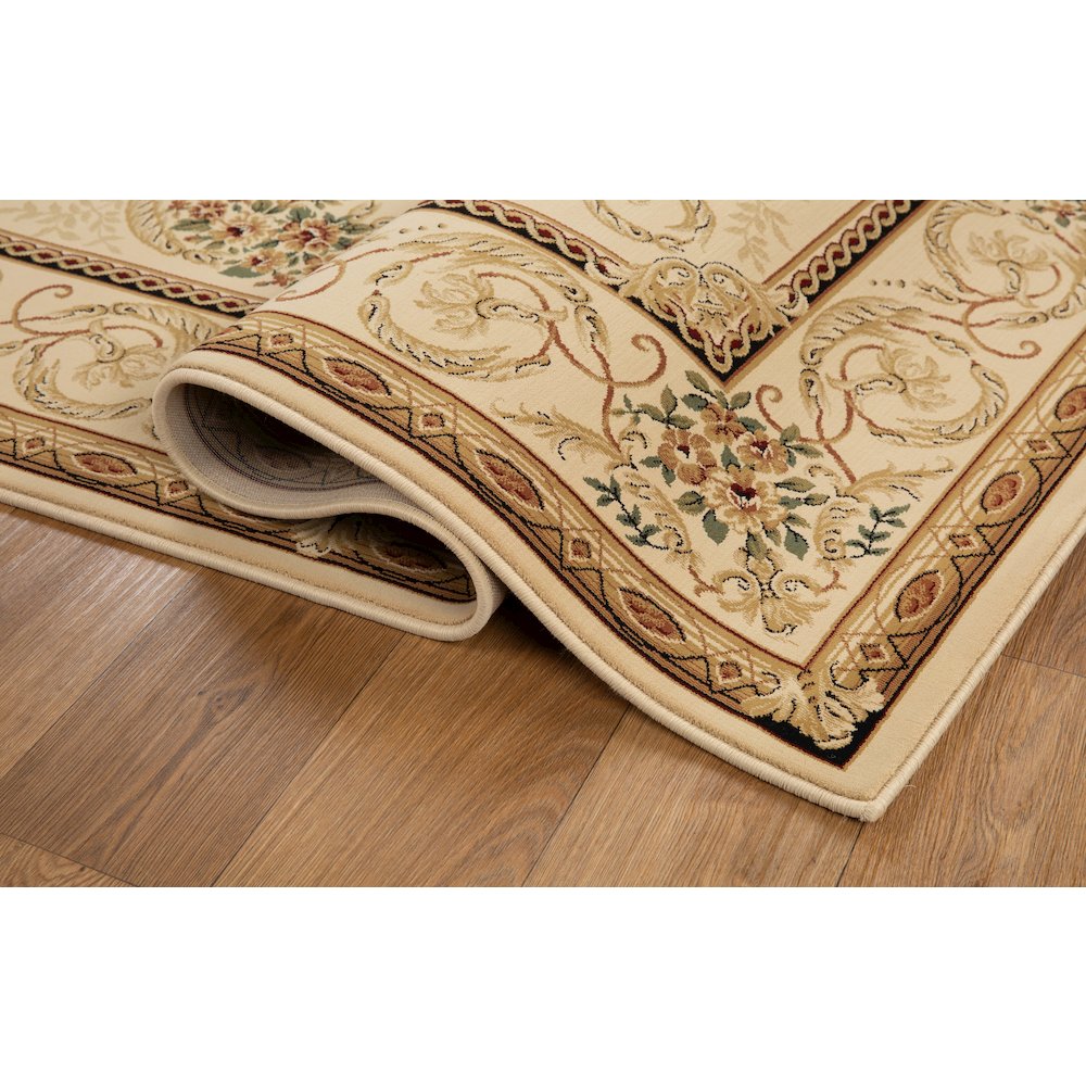 Aubusson 01 Traditional Medallion Area Rug – Beige