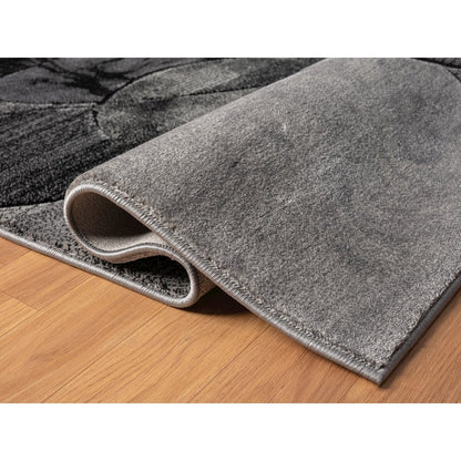 Alexia 03 Circular Abstract Area Rug – Charcoal & Gray