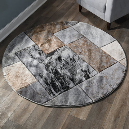 Alexia Geometric Area Rug – Brown, Gray & Charcoal