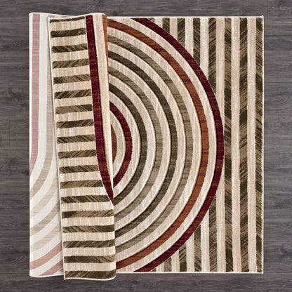 Alexia 17 Spiral Circuit Mid-Century Modern Geometric Area Rug