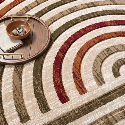 Alexia 17 Spiral Circuit Mid-Century Modern Geometric Area Rug