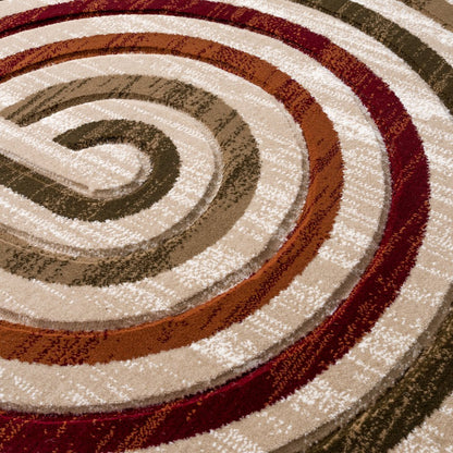 Alexia 17 Spiral Circuit Mid-Century Modern Geometric Area Rug