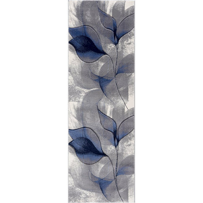 Alexia 18 Ethereal Petals Modern Abstract Blue  Area Rug
