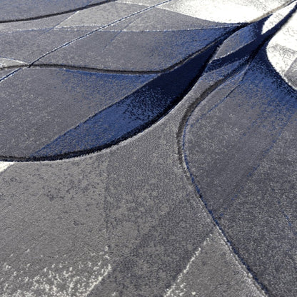 Alexia 18 Ethereal Petals Modern Abstract Blue  Area Rug