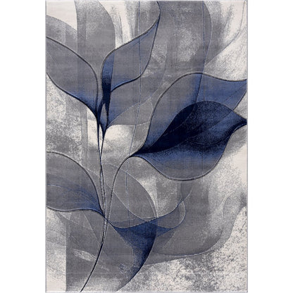Alexia 18 Ethereal Petals Modern Abstract Blue  Area Rug