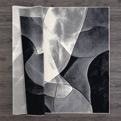 Alexia 25 Monochrome Fluidity Abstract Area Rug