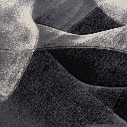 Alexia 25 Monochrome Fluidity Abstract Area Rug