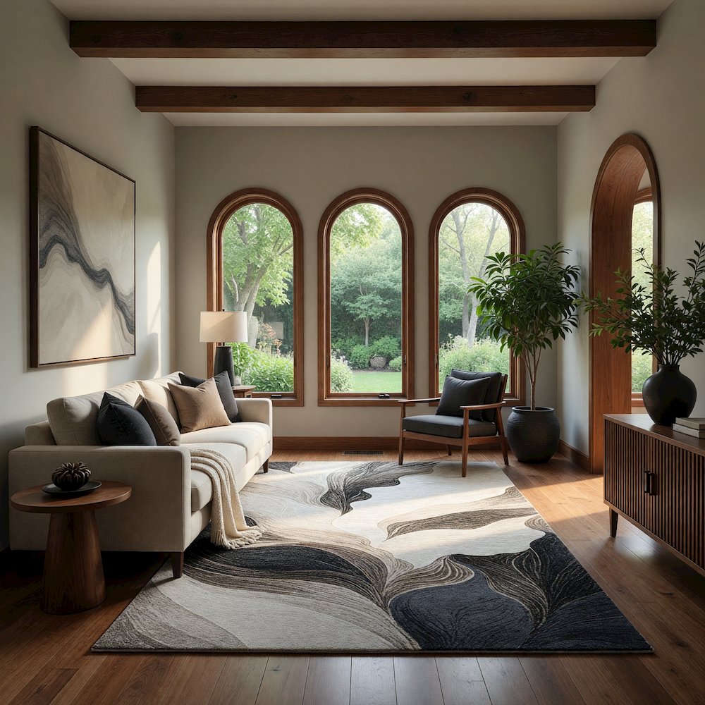 Alloy Collection AY03 Modern Abstract Leaf Area Rug