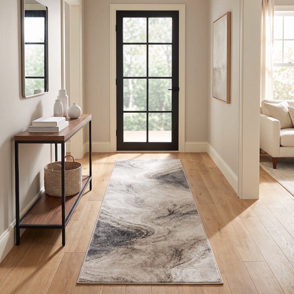 Alloy Collection AY04 Soft Abstract Wave Pattern Area Rug