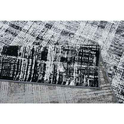 Alloy Collection AY05 Textured Plaid Pattern Area Rug