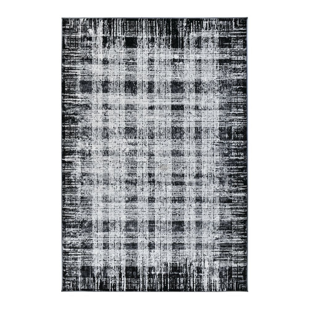 Alloy Collection AY05 Textured Plaid Pattern Area Rug