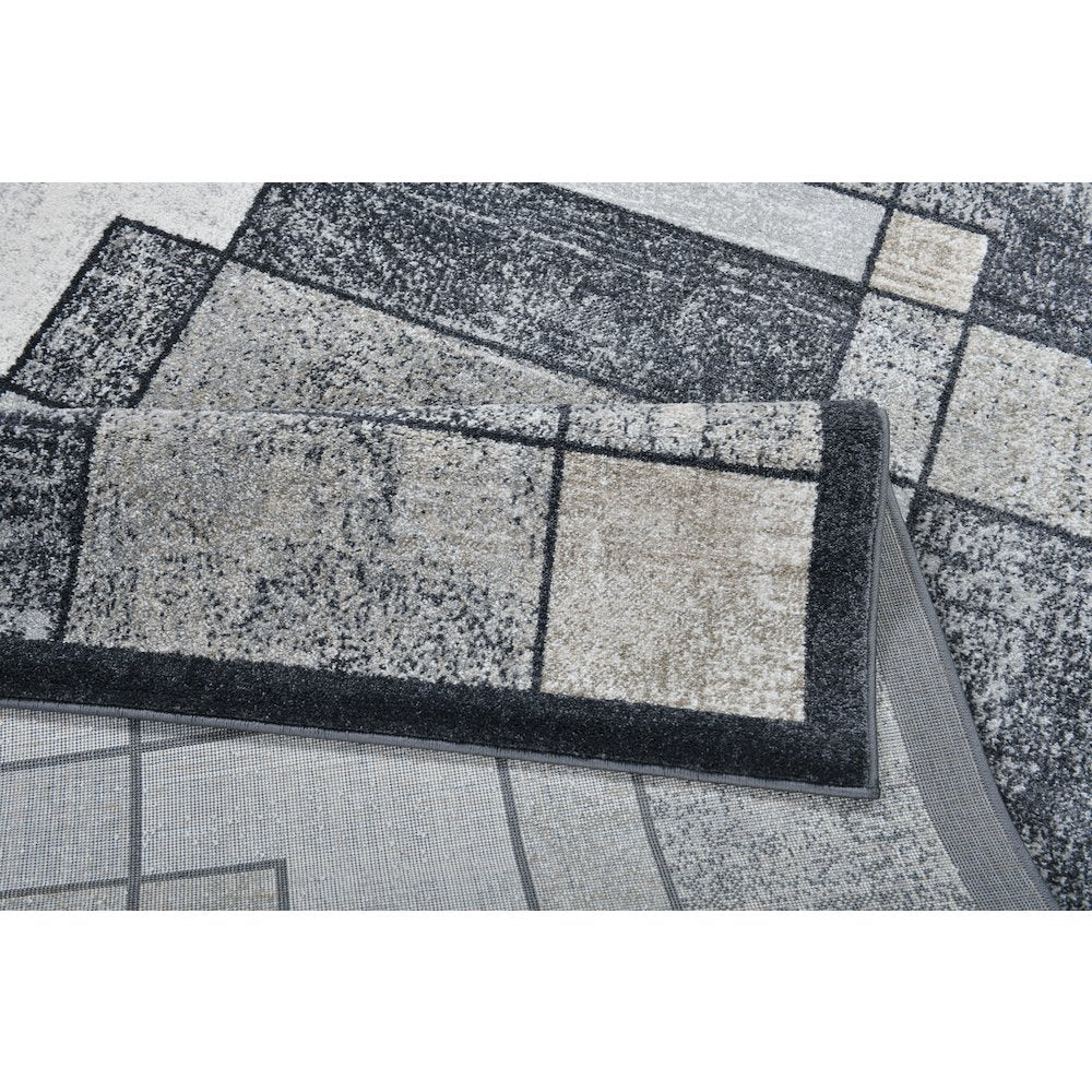 Alloy Collection AY07 Gray Tone Modern Block Pattern Area Rug