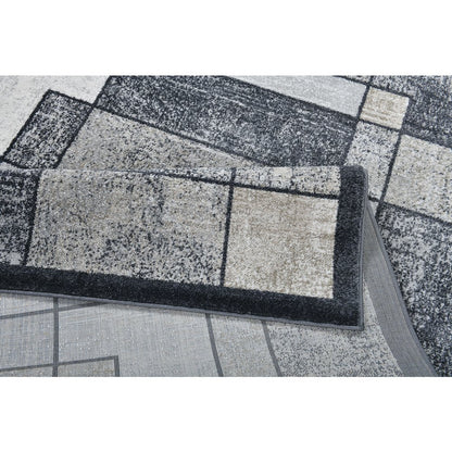 Alloy Collection AY07 Gray Tone Modern Block Pattern Area Rug