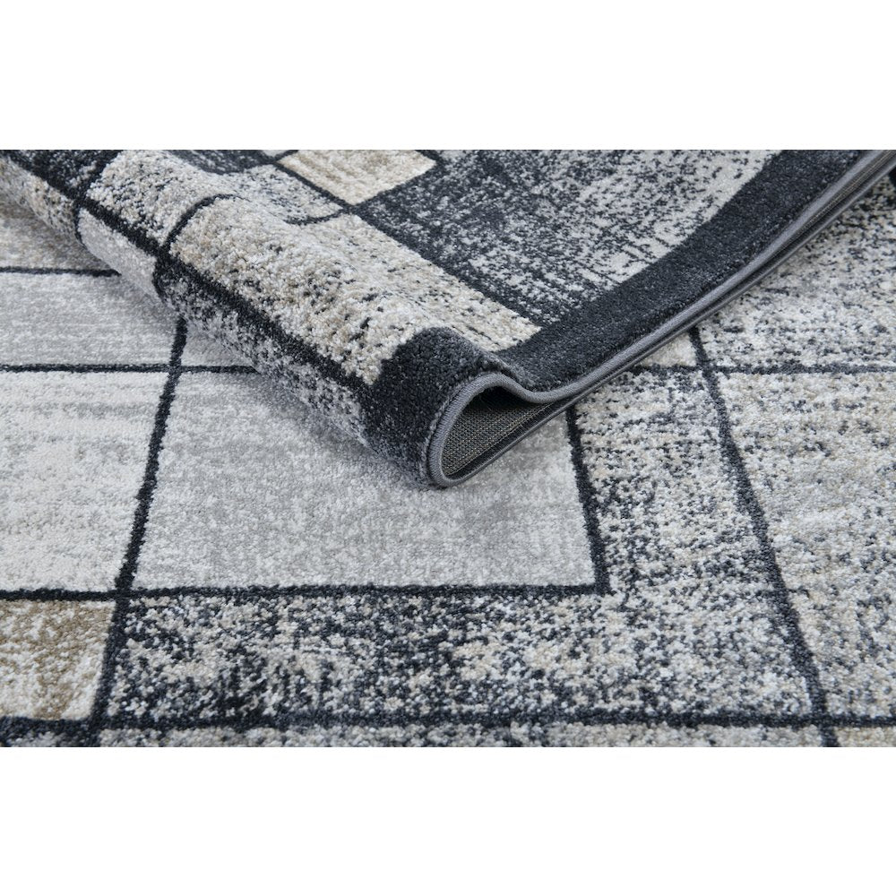 Alloy Collection AY07 Gray Tone Modern Block Pattern Area Rug