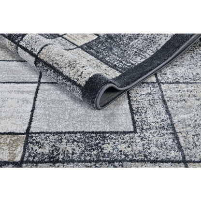 Alloy Collection AY07 Gray Tone Modern Block Pattern Area Rug