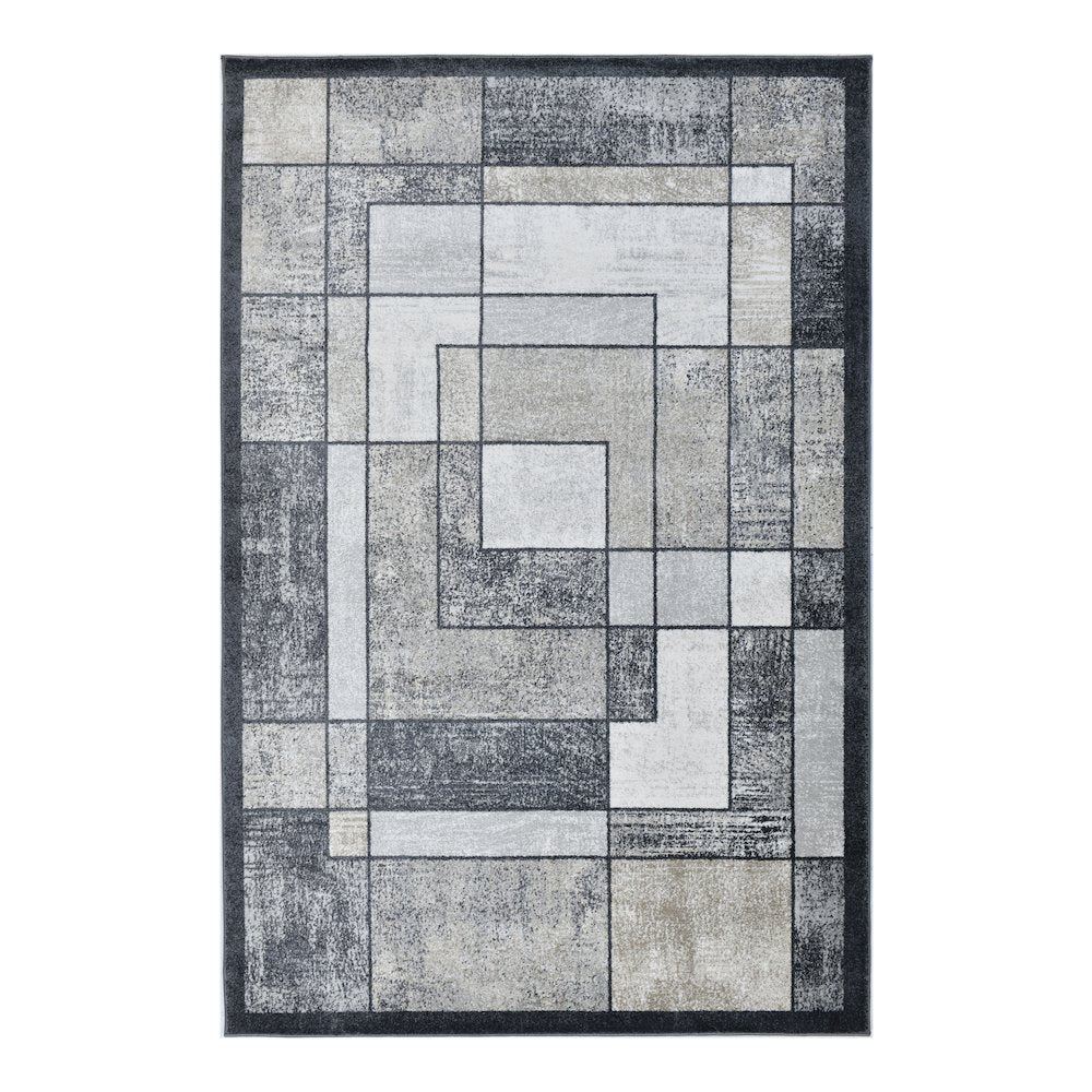 Alloy Collection AY07 Gray Tone Modern Block Pattern Area Rug