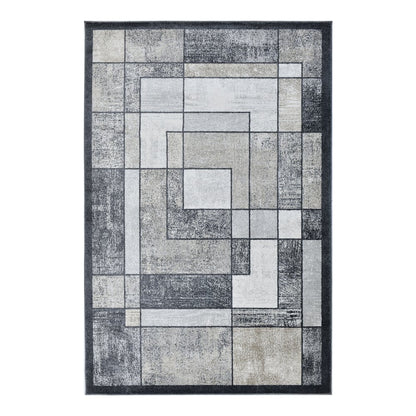 Alloy Collection AY07 Gray Tone Modern Block Pattern Area Rug
