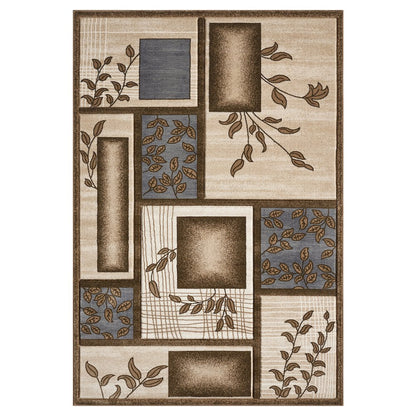 Alexia 11 Traditional Patchwork Area Rug – Blue, Brown & Beige
