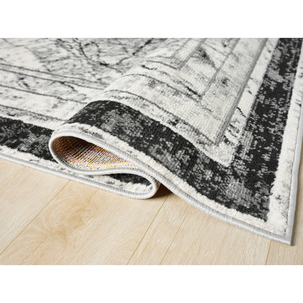 Atlas 14 Framed Marble Gray & Ivory Area Rug