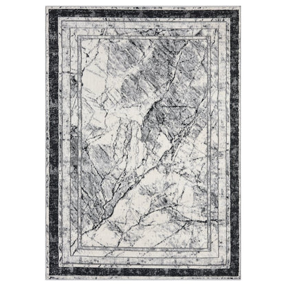 Atlas 14 Framed Marble Gray & Ivory Area Rug