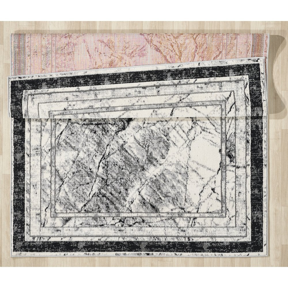 Atlas 14 Framed Marble Gray & Ivory Area Rug
