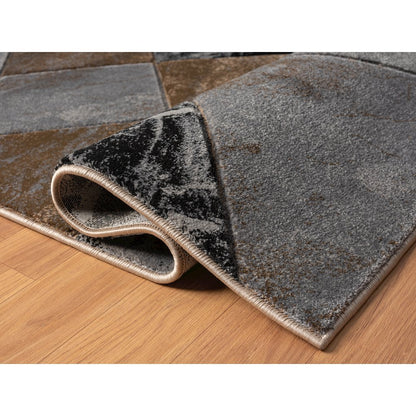 Alexia Geometric Area Rug – Brown, Gray & Charcoal