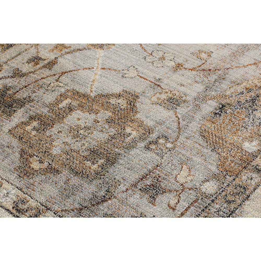 Ana 15 Distressed Floral Area Rug – Gray