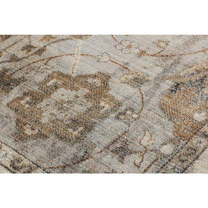 Ana 15 Distressed Floral Area Rug – Gray