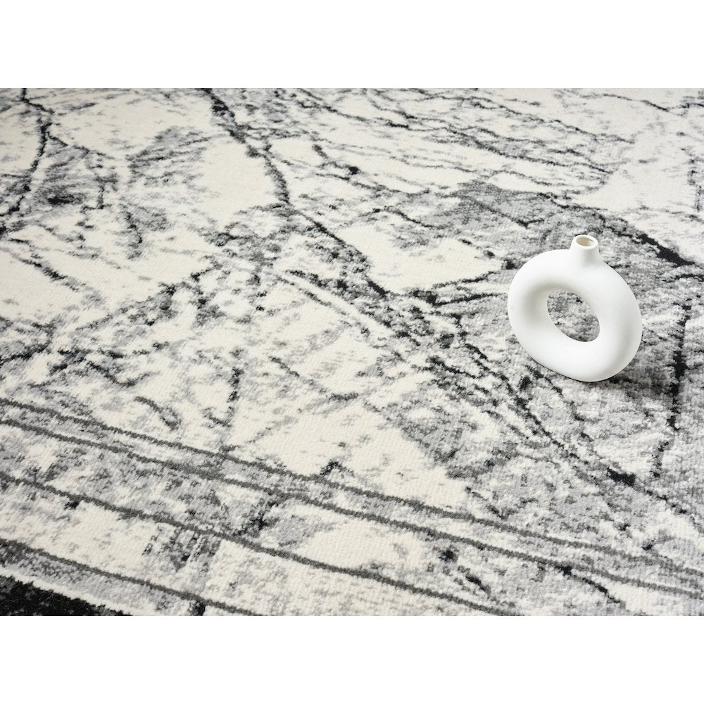 Atlas 14 Framed Marble Gray & Ivory Area Rug