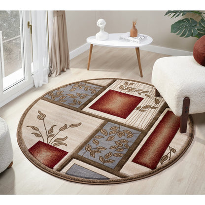 Alexia 10 Traditional Patchwork Area Rug – Red, Blue & Beige