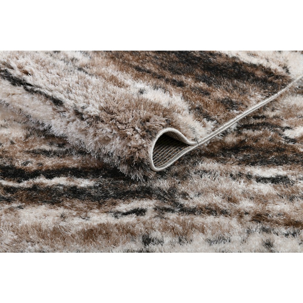 Emily 03 Brown & Beige Abstract Shag Area Rug