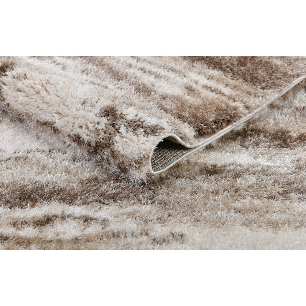 Emily 06 Taupe & Cream Textured Shag Area Rug