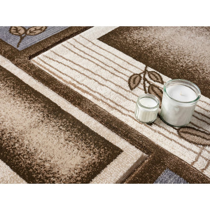 Alexia 11 Traditional Patchwork Area Rug – Blue, Brown & Beige