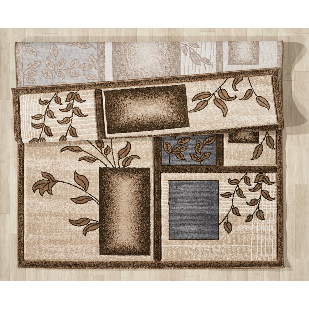 Alexia 11 Traditional Patchwork Area Rug – Blue, Brown & Beige