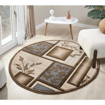 Alexia 11 Traditional Patchwork Area Rug – Blue, Brown & Beige