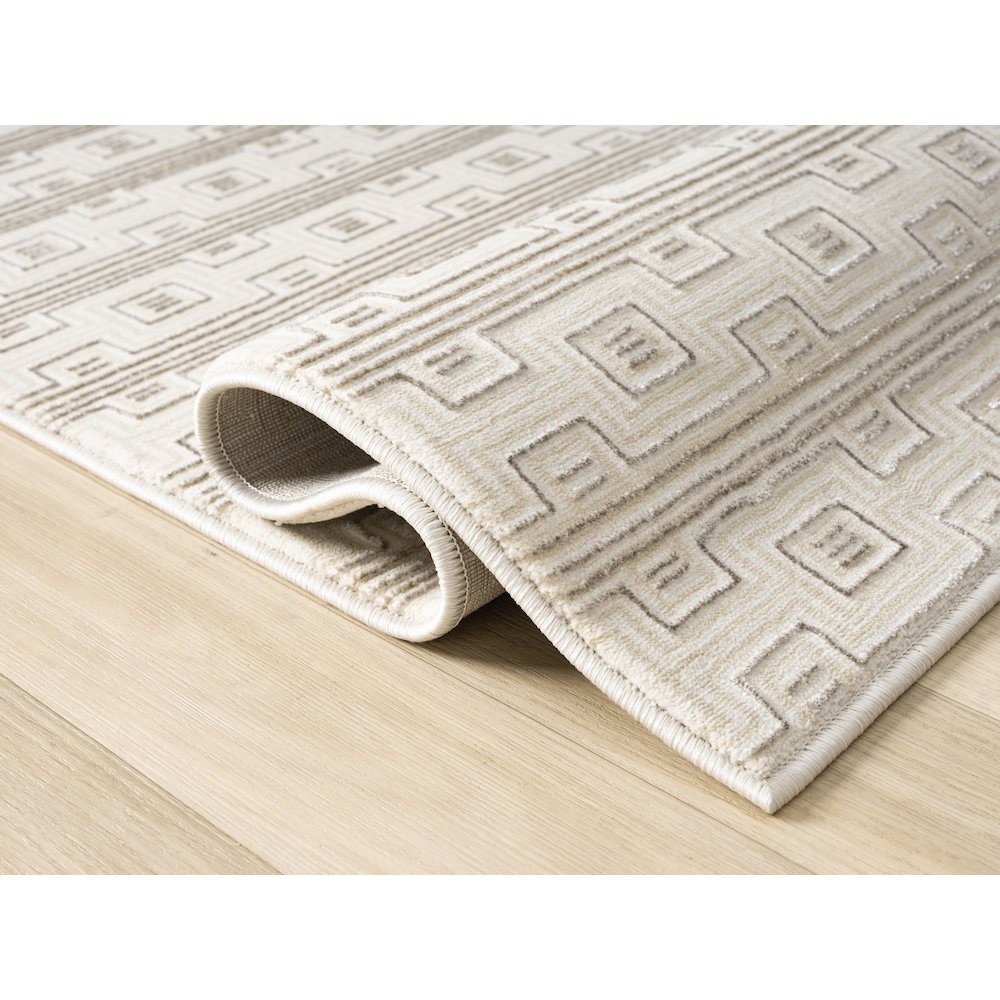 Ksamil 13 Ivory Greek Key Area Rug