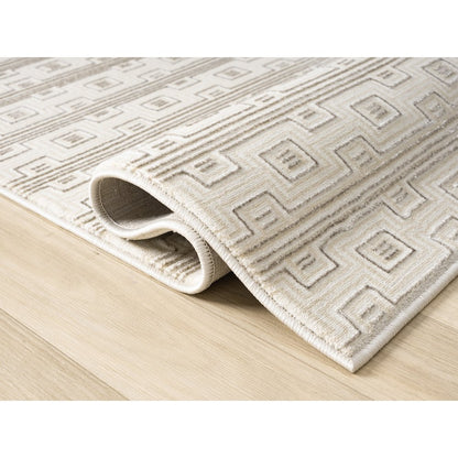 Ksamil 13 Ivory Greek Key Area Rug