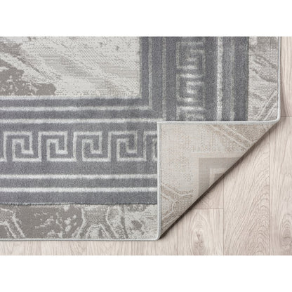 Ksamil 14 Gray Border Marble Area Rug