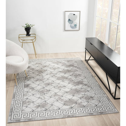Ksamil 15 Gray Basket Weave Area Rug