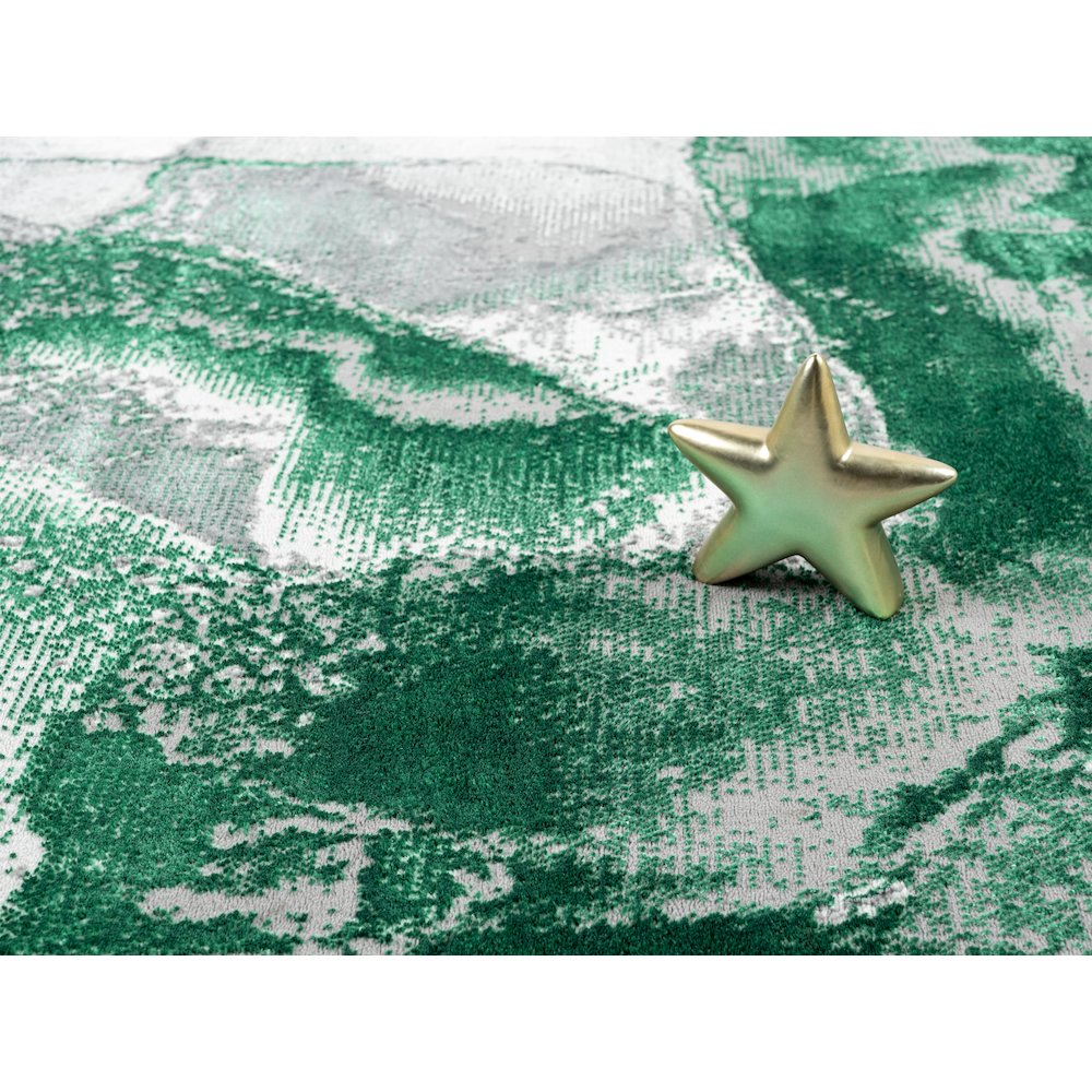Lavell 02 Modern Green Abstract Stone Rug
