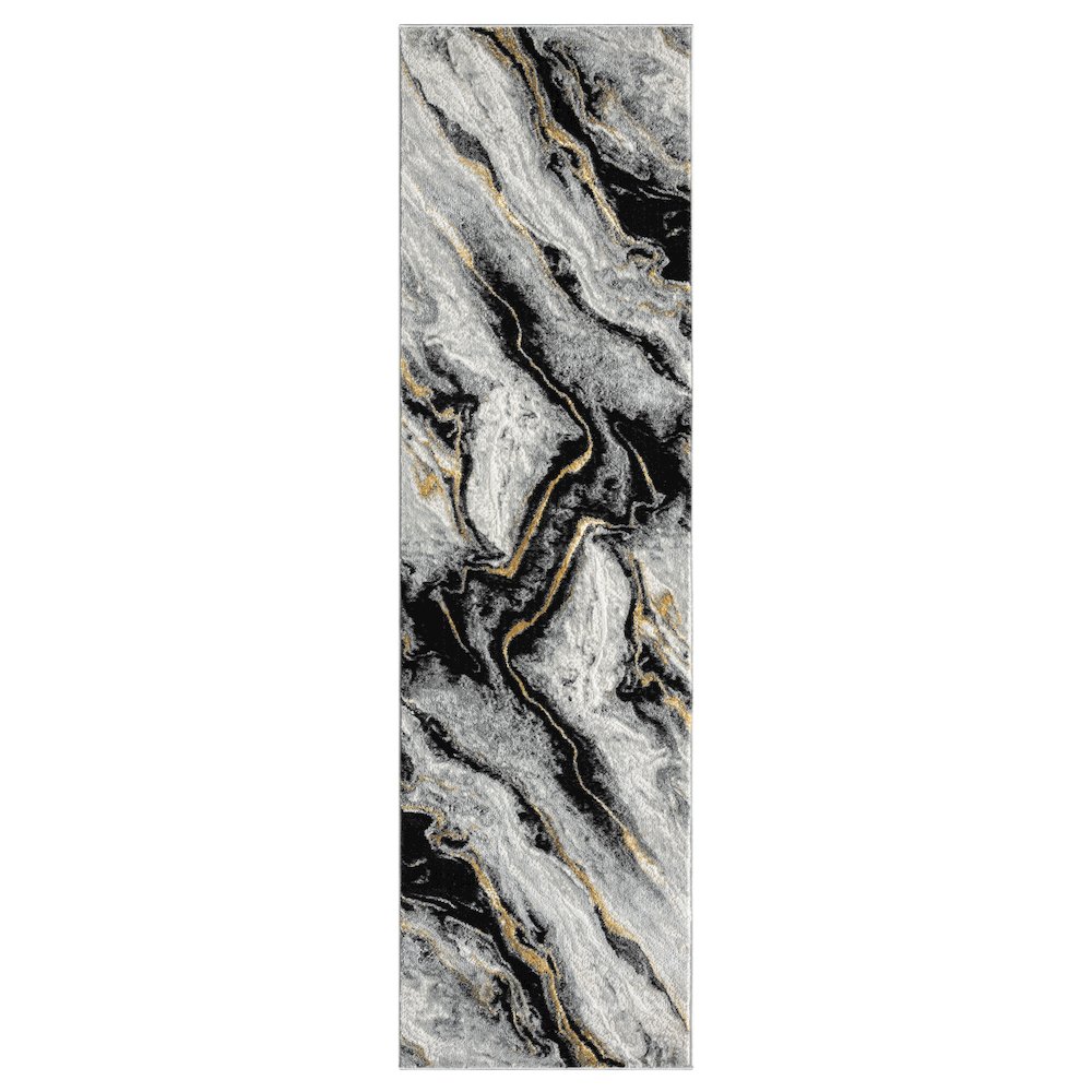 Lavell 05 Grey Gold Marble Area Rug