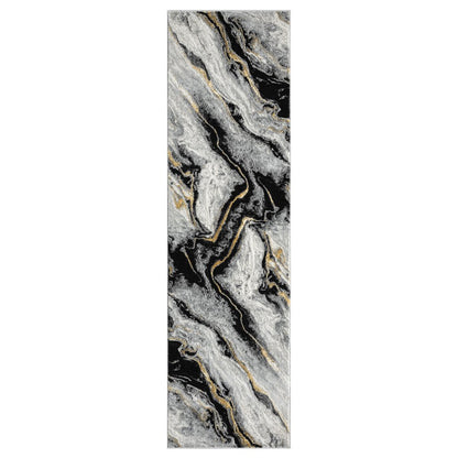 Lavell 05 Grey Gold Marble Area Rug