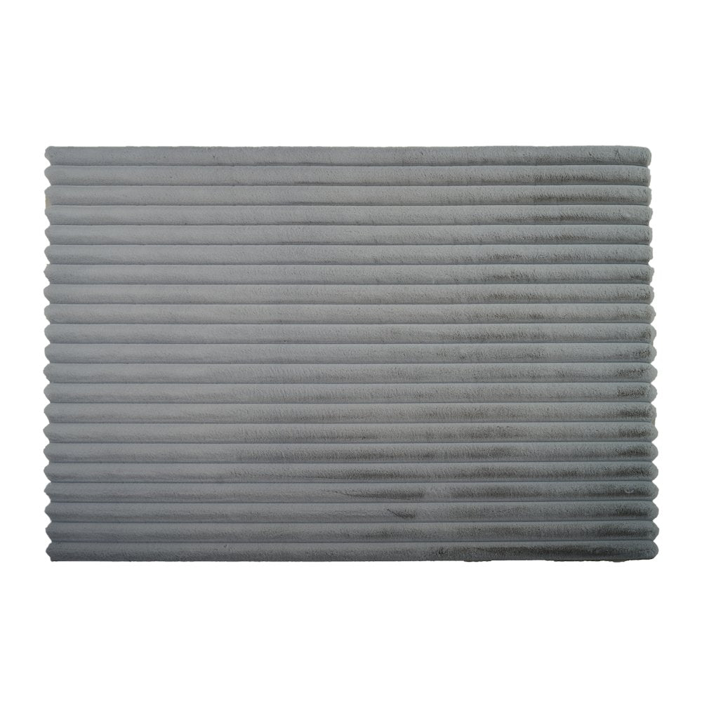 Madrid 02 Gray Plush Wide Corduroy Memory Foam Area Rug